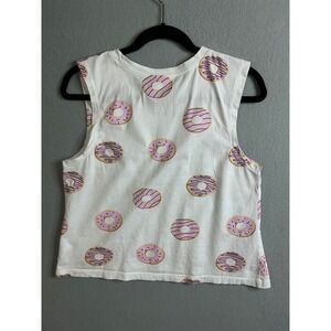 Darling Blue Top Women's‎ Large Donut Print Sleeveless Casual Trendy
